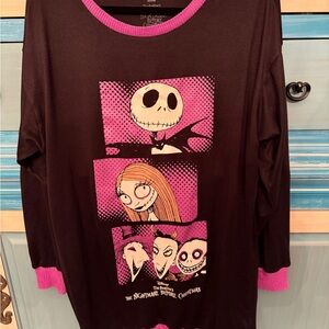Disney The Nightmare Before Christmas Black and Pink Sleep Shirt